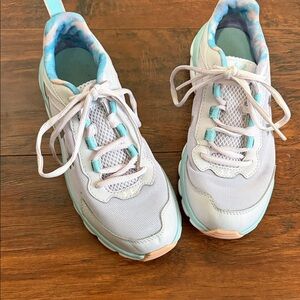 Under Armour Kids White and Blue Sneakers